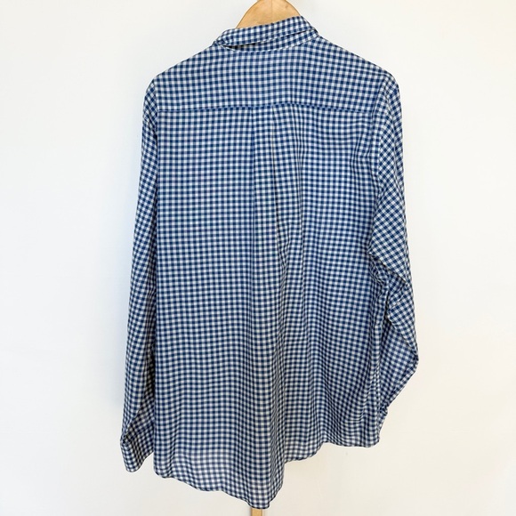 Vineyard Vines Men's Slim Fit Blue Gingham Long Sleeve Shirt L Casual Spring - Picture 8 of 11